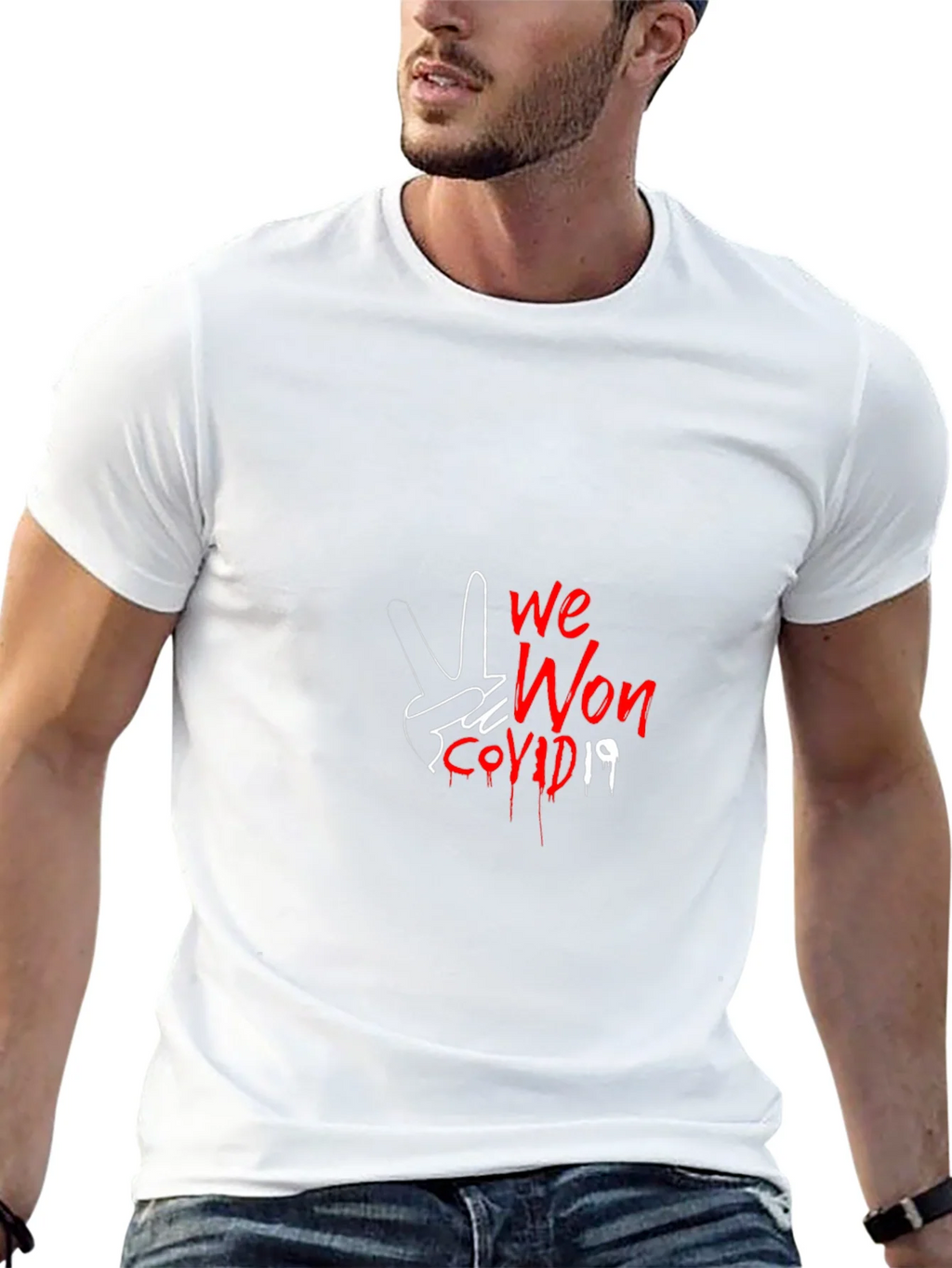 We Won COVID-19 Graphic Tee - Black product image 3