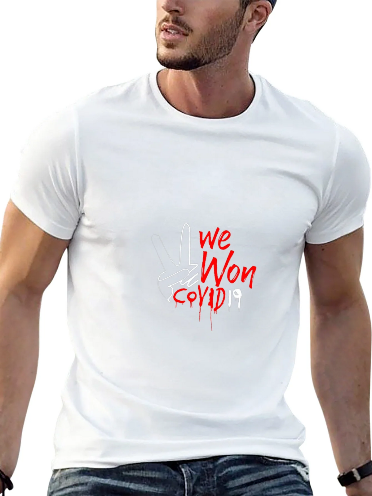 We Won COVID-19 Graphic Tee - Black product image 3