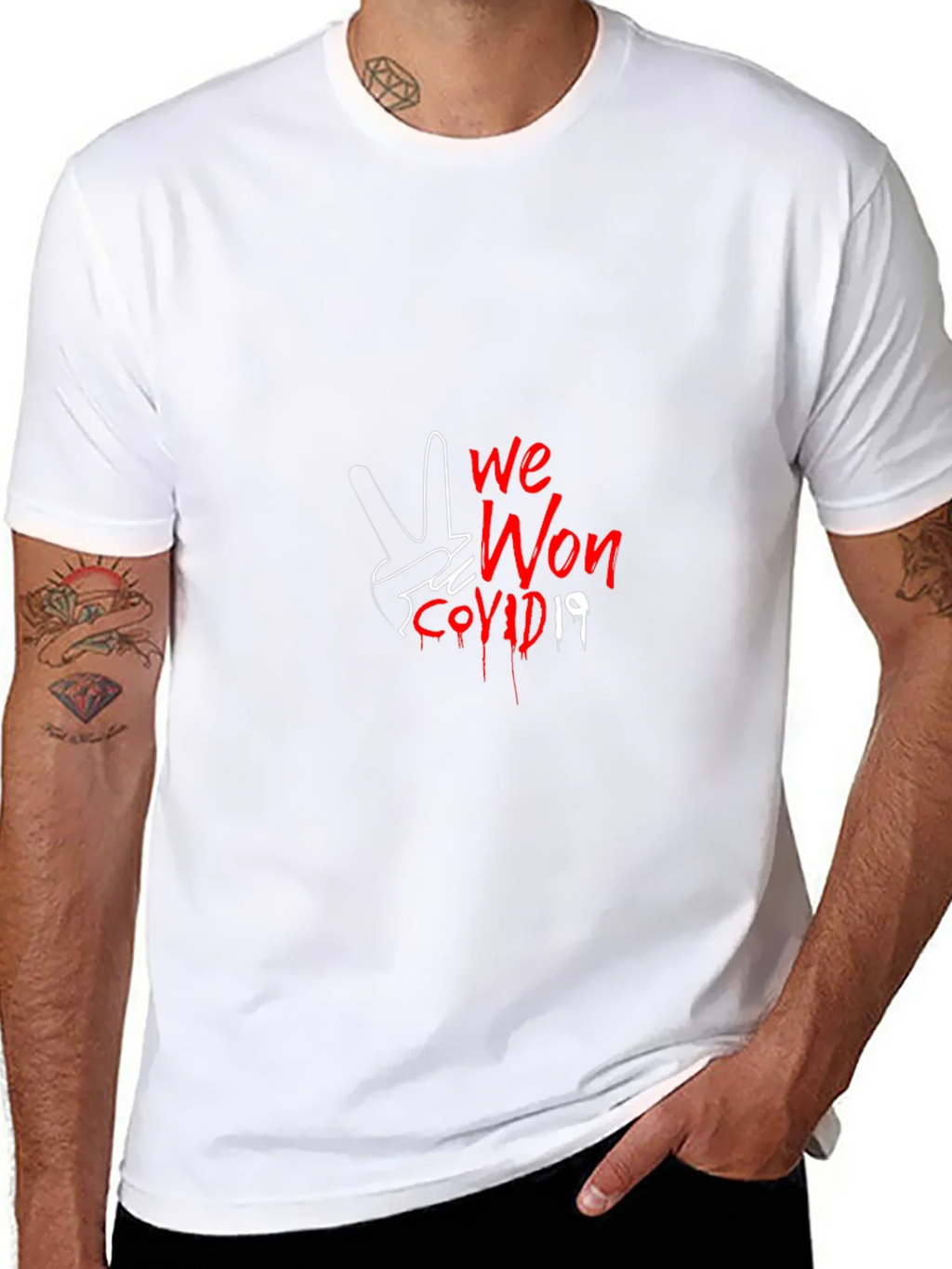 We Won COVID-19 Graphic Tee - Black product image 9