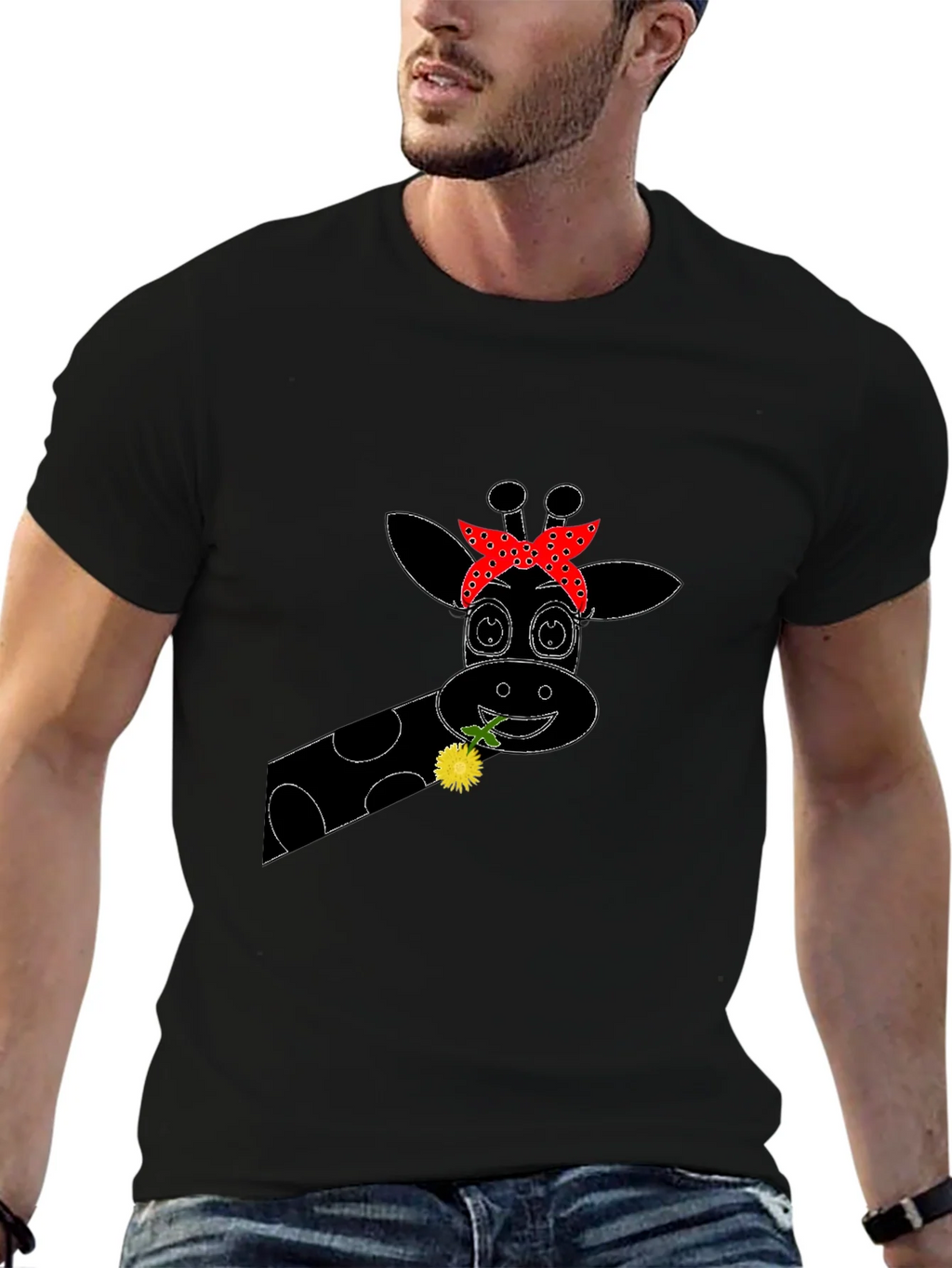 Giraffe Bandana Graphic Tee - Black product image 9