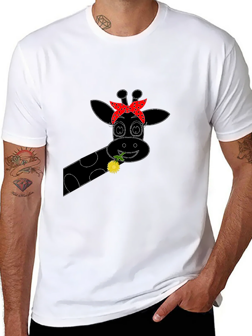 Giraffe Bandana Graphic Tee - Black product image 10