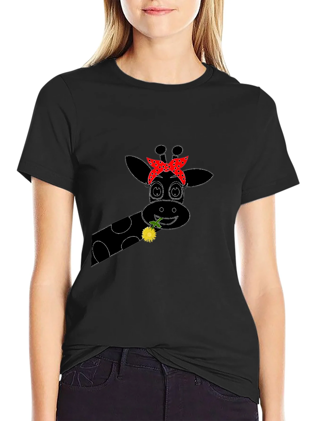 Giraffe Bandana Graphic Tee - Black product image 5