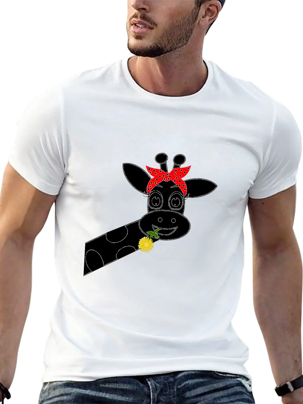 Giraffe Bandana Graphic Tee - Black product image 4