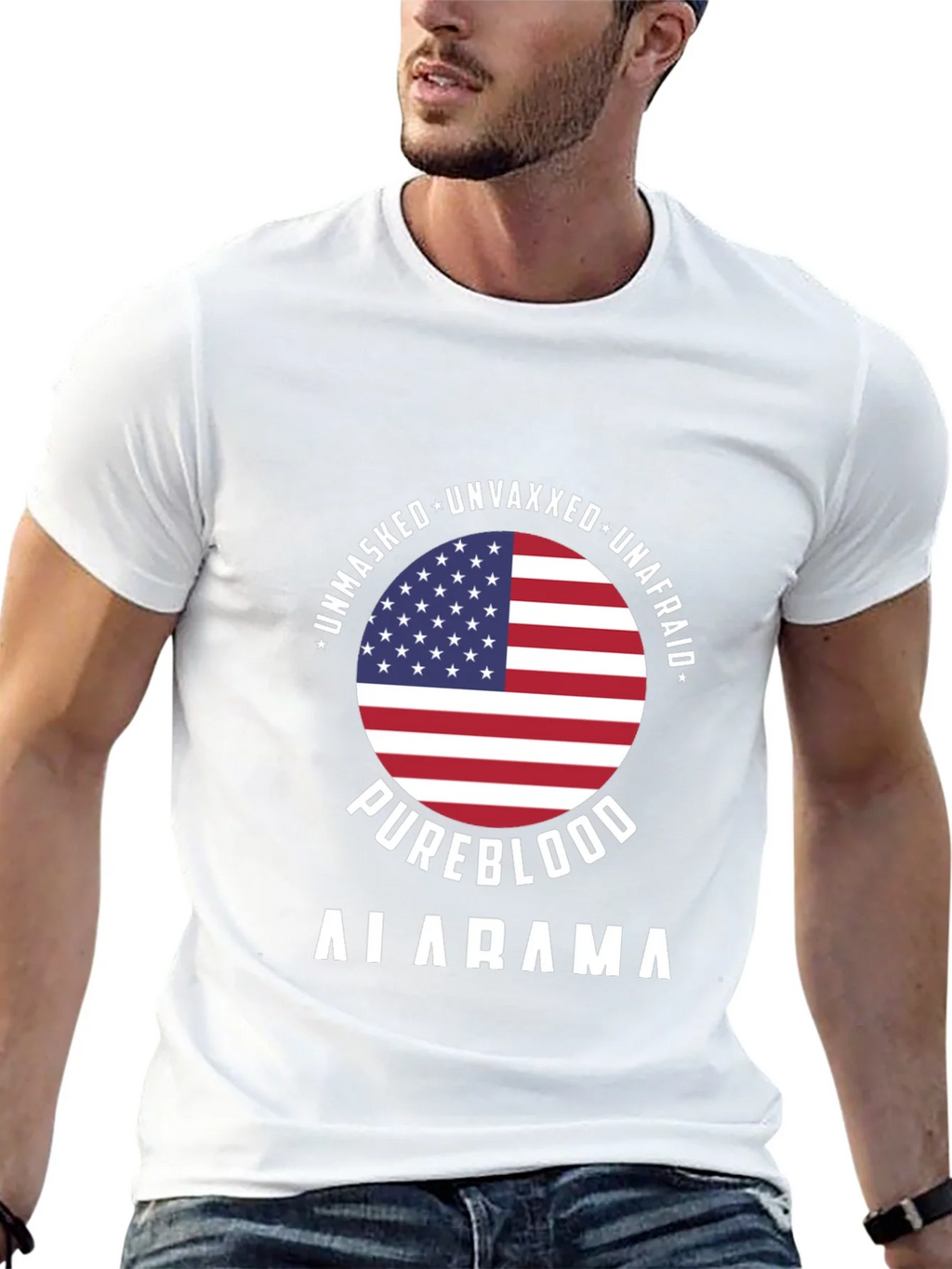 Unmasked Unvaxxed Unafraid Pureblood Alabama T-Shirt product image 4