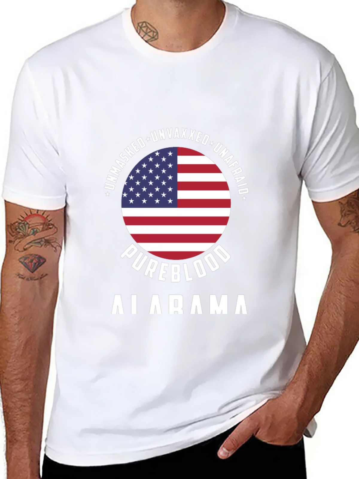 Unmasked Unvaxxed Unafraid Pureblood Alabama T-Shirt product image 10