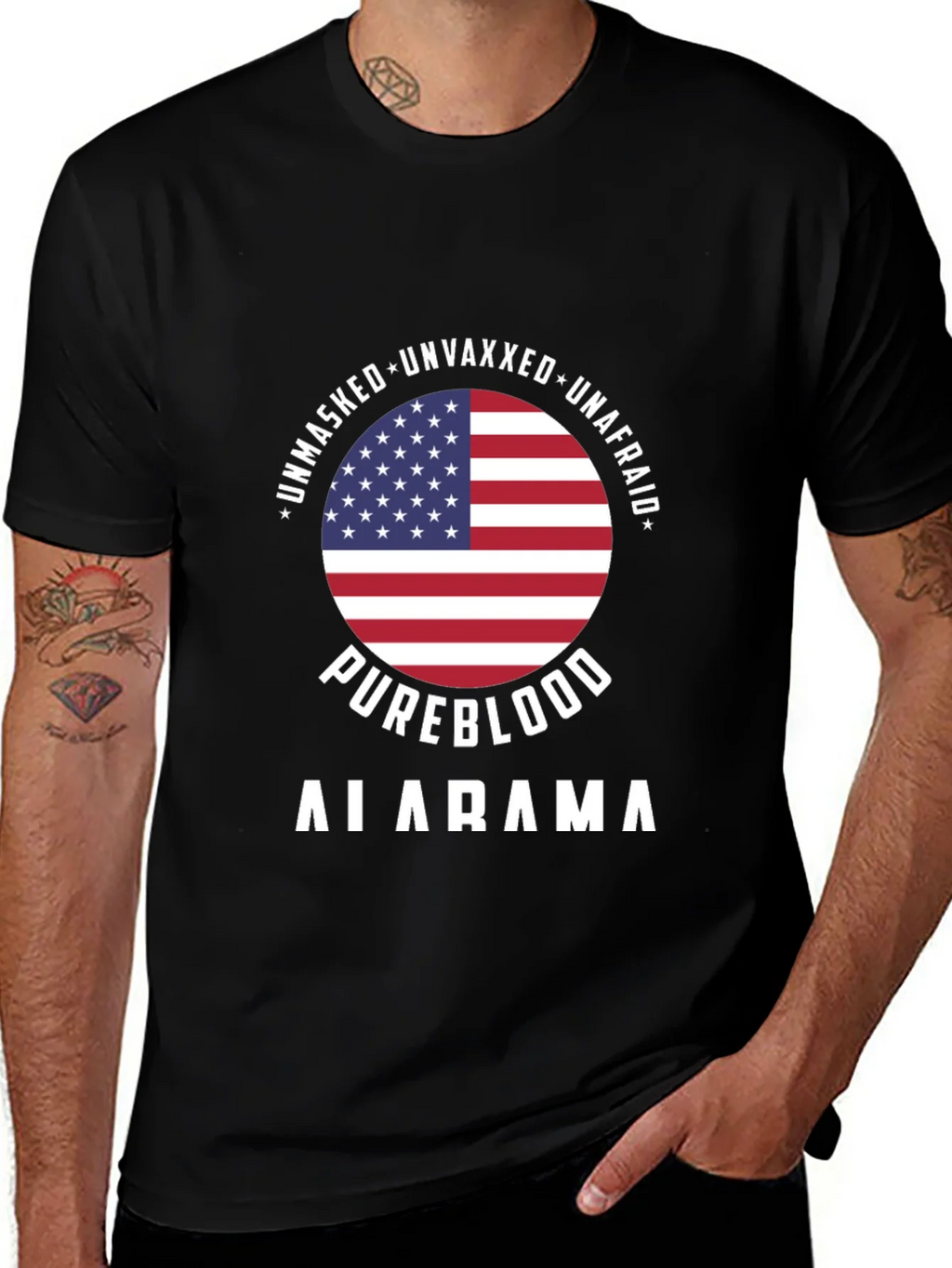 Unmasked Unvaxxed Unafraid Pureblood Alabama T-Shirt product image 1