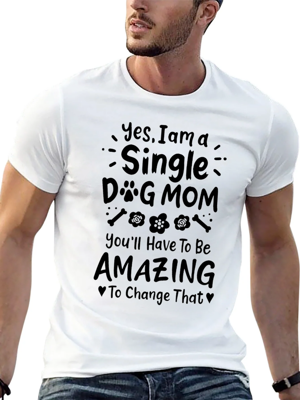 Single Dog Mom T-Shirt - Amazing product image 4