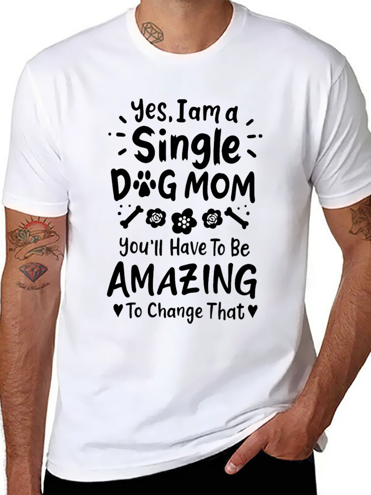Single Dog Mom T-Shirt - Amazing product image 10