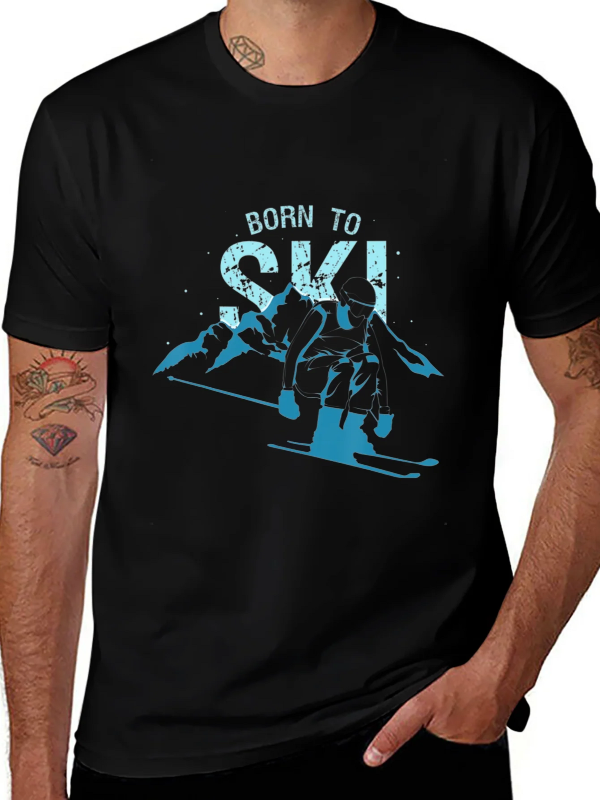 Born To Ski T-Shirt Mountain Graphic Tee product image 1