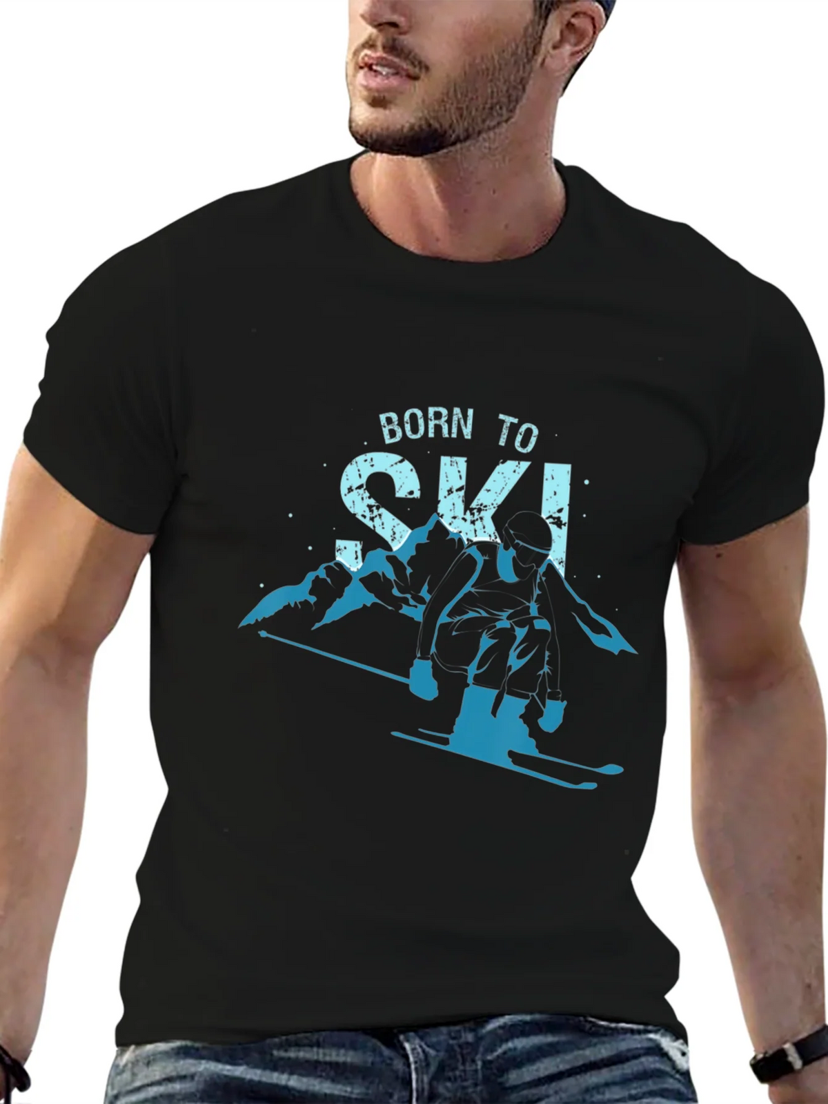 Born To Ski T-Shirt Mountain Graphic Tee product image 9